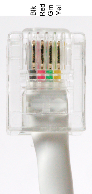 Quad
                  Telephone Cable (2 Pair) Plug Color Order