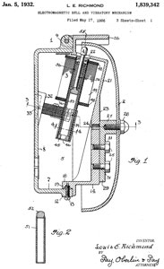 1839342
                      Electromagnetic bell and vibratory mechanism,
                      Louis E Richmond, Autocall Co.,Jan 5, 1932