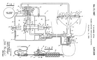 3347228 Volume
                      Limiting Ventilation Apparatus, Forrest M Bird,
                      Henry L Pohndorf, Oct 17, 196