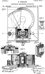 392387
                              Electrical Measuring Apparatus (damped
                              Moving Coil, E Weston, Nov. 6, 1888