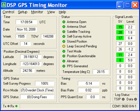 Trimble DSP GPS
      Timing Monitor screen shot