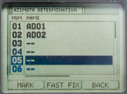 Polaris GPS
                    Azimuth Determination pages