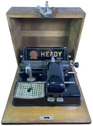 FR775275
                          (eSpaceNet) Perfectionnements aux machines 
                          crire  barillet mobile, Heady, 1934-12-22, -
                          Indexing Typewriter