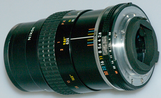 Nikon 55 mm AiS
                    f/2.8 Macro Lens shown fully extended