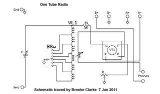One
                Tube Radio schematic