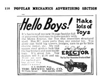 1913 Ad for Erector Sets by Mysto