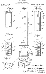 1350619
                      Cartridge-magazine, Oscar V Payne, Auto Ordnance,
                      1920-08-24, -20 round stick magazine