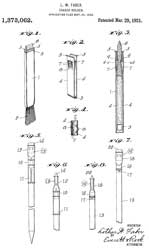1373062 Eraser-holder, Lothar W Faber, Everhard
                  Farber Pencil Co, 1921-03-29, -