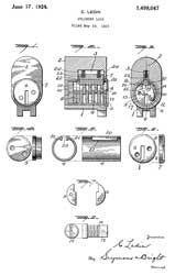 1498047
                      Cylinder lock, Ledin Charles, Yale and Towne
                      Mfg,1924-06-17