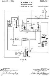 1590478
                        Electrical system, Nyman Alexander, Edward B
                        Newill, Westinghouse Electric and Manufacturing
                        Co, 1926-06-29, - Farm Lighting System