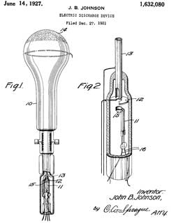 1632080 Electric
                discharge device, Johnson John Bertrand (Wiki), Western
                Electric Co, App: 1921-12-27, - Braun Tube (Wiki: CRT)