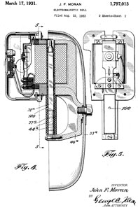 1797013
                      Electromagnetic bell, John F Moran,Mar 17, 1931 -