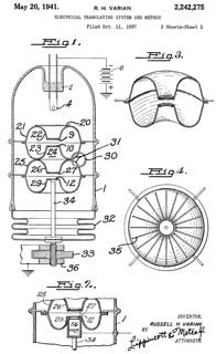 2242275 Electrical translating
                                  system and method, Russell H Varian,
                                  Stanford, 1941-05-20