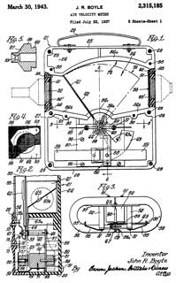 2315185 Air
                    velocity meter, John R Boyle, Illinois Testing
                    Laboratories,1943-03-30