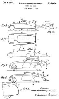 2359426 Motor Car
                    Body, Koenig-Fachsenfeld Fr Reinhard, App:
                    1937-04-01 (before W.W.II), Pub: 1944-10-03 (After
                    the war)