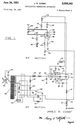 2558343
                              Oscillation generating apparatus, James R
                              Cosby, Bendix Aviation, App: 1947-08-29,
                              W.W.II, Pub: 1951-06-26