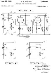 2583943 Modified wien-bridge oscillator, William
                  R Hewlett, HP, 1952-01-29