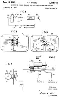 3094663
                      Microwave signal checker for continuous wave
                      radiations, Vernon H Siegel, Radatron R&D
                      Corp, App: 1962-08-03