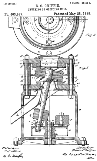 Patent US403997 Griffin Mill used for Portland
                    Cement