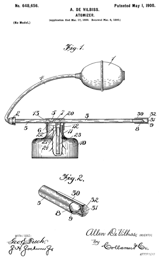 DeVilbiss
                    No. 15 Atomizers patent 648656