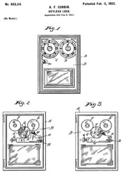 Corbin Post Office Box Door patent 693114