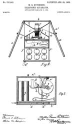 737242
                      Telephonic apparatus, Miller Reese Hutchison,
                      Hutchison Acoustic Co (Acousticon), 1903-08-25, -
                      "...an apparatus by which any number of deaf
                      (HoH) persons within an assembly or gathering may
                      hear all that is going on and take part in the
                      conversation. The apparatus comprises,
                      essentially, a transmitting device, known as an
                      'acousticon,' which is placed at a central
                      position in the room and connected to circuits
                      including telephone-receivers for the various deaf
                      (HoH) persons."