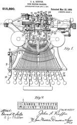 915890 Type-Writing Machine, John A Ruffin,
                  Hammond Typewriter, 1909-03-23, -