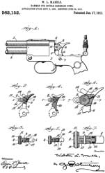 982152 Hammer for double-barreled guns,
                  1911-01-17, - Marble Game Getter