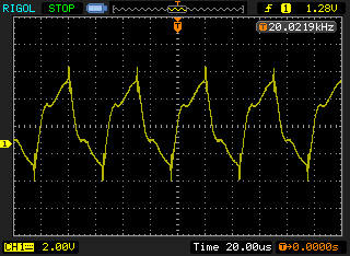 HP 428B Probe 20 kHz drive waveform