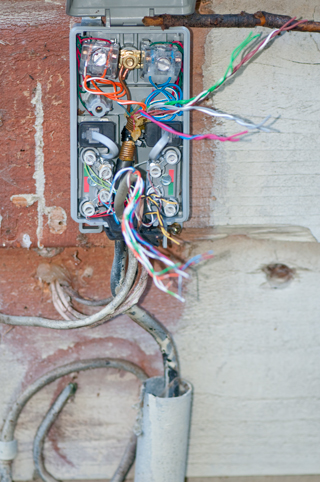 Telephone Power & CATV Poles wiring phone wall jack 