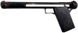 1484930 Toy
                      pistol, Claude L Bunten, 1924-02-26, - BB pistol
                      uses many rubber bands for mainspring