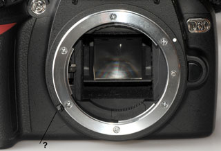 Nikon D60 Lens
                  Mount showing no focus drive