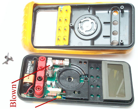 Fluke 87 with
                    cover opened