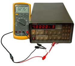 Keithley 224
                  Current Source Fluke 87V DMM diode forward voltage