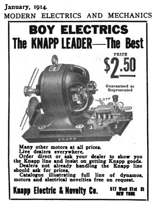 Knapp Boy's Electric Motor Ad