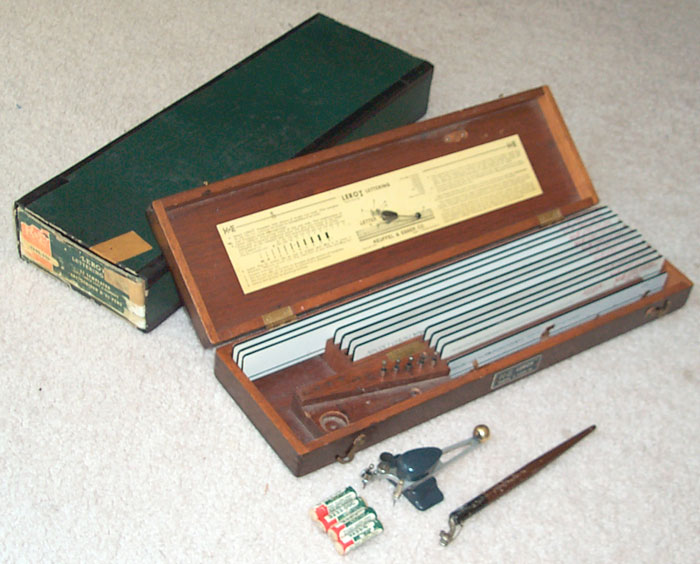 K & E Leroy Scriber Stand Lettering Set Keuffel and Esser Co. Drafting