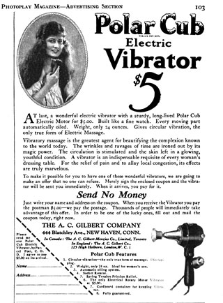 A. C.
                  Gilbert Vibrator Ad Photoplay Oct 1921 pg 103