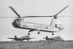 Piasecki YH-16 helicopter in flight