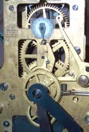 Self Winding
                  Clock Running with home made second hand only visible
                  when dial removed