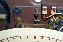 Fahnestock Clips in
          1930s Self Winding Clock Co "Western Union" clock