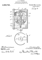 1089746
                          Centrifugal speedometer, Charles S Burton,
                          Stewart Warner Speedometer Corp, App:
                          1913-03-20