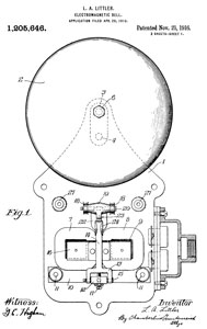 1205646
                      Electromagnetic bell, Lewis A Littler, Autocall
                      Co, Nov 21, 1916