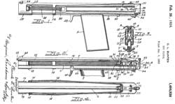 1484930 Toy
                      pistol, Claude L Bunten, 1924-02-26, - BB pistol
                      uses many rubber bands for mainspring