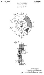 1611870
                      Acoustic apparatus, Harvey A Anderson, Western
                      Electric, Dec 28, 1926 -
