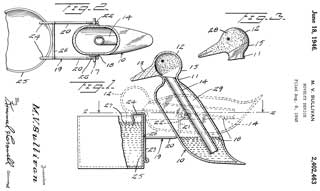 2402463 Novelty
                  device, Miles V Sullivan, 1946-06-18, 446/199; 40/406;
                  159/906