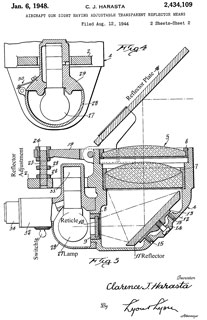 2434109
                              Aircraft gun sight having adjustable
                              transparent reflector means