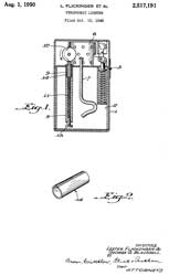 2517191
Pyrophoric Lighter, L Flickinger & G.
Blaisdell (Zippo Mfg Co), Aug 1, 1950