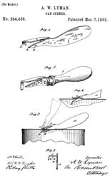 254488 Can-opener, Arthur W. Lyman, Pub:
                  1882-03-07, Exp: 1899-03-07, - Lever type
