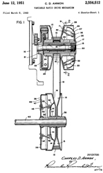 2556512 Variable ratio drive mechanism, Charles D
                  Ammon, Cushman Motor Works, App: 1949-03-08