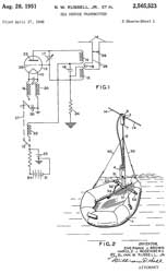 2565523 Sea rescue transmitter, Jr
                                Blinn W Russell, Rosenberg Harold, Brown
                                Sherman James, App: 1945-04-17, W.W.II,
                                Pub: 1951-08-28, - One Tube Tx